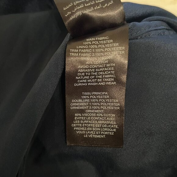 NWT Self Portrait Navy 3D Cold Shoulder Floral Guipure LACE Mini Dress Sz 8 - Picture 7 of 14